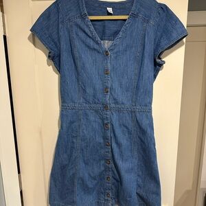 Old Navy Blue Denim Shirt Dress